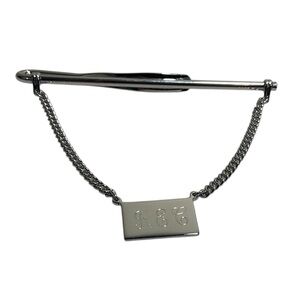 VINTAGE STERLING SILVER MEN'S TIE BAR CLASP CLIP MONOGRAMMED SILVER CLIP